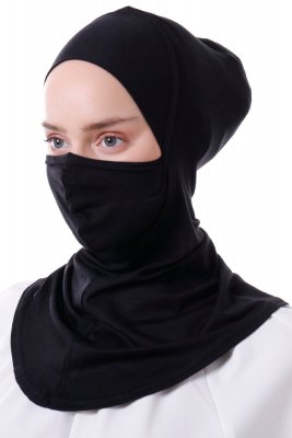 Damla - Black Ninja Hijab Mask Underscarf