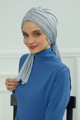 Amy - Light Grey Cotton Turban