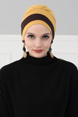 Elsa - Mustard & Brown Cotton Turban