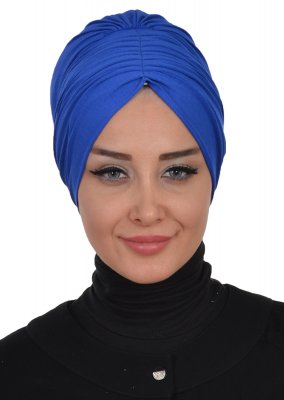 Wilma - Blue Cotton Turban - Ayse Turban