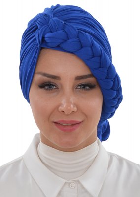 Theresa - Blue Cotton Turban - Ayse Turban