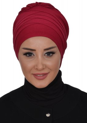 Monica - Bordeaux Cotton Turban - Ayse Turban