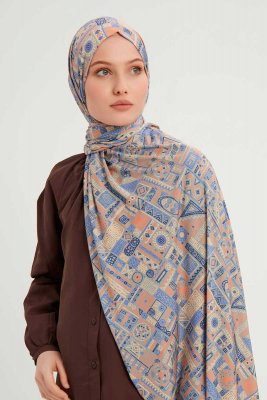 Gulya - Orange Patterned Hijab