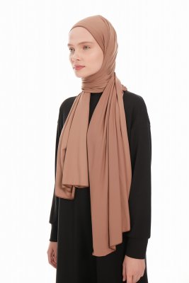 Farah - Light Brown Jersey Hijab
