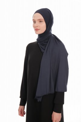 Farah - Navy Blue Jersey Hijab