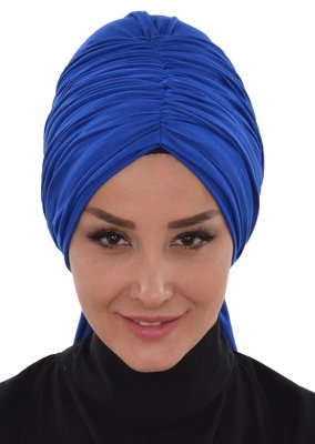 Amy - Blue Cotton Turban - Ayse Turban