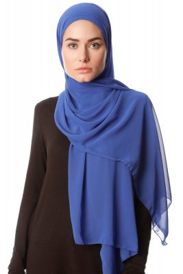 Derya - Blue Practical Chiffon Hijab