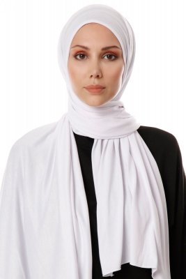 Hande - White Cotton Hijab - Gülsoy