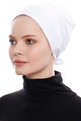 Kiraz - White Cotton XXL Underscarf - Ecardin