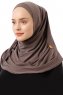 Esma - Dark Taupe Amira Hijab - Firdevs