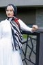 Emel - Navy Blue & Red Patterned Hijab - Sal Evi