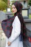 Tutku - Red & Black Patterned Hijab - Sal Evi