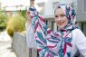 Beyza - Pink & Blue Patterned Hijab - Sal Evi