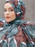 Seyyal - Green & Pink Patterned Hijab - Sal Evi