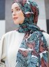Seyyal - Green & Pink Patterned Hijab - Sal Evi