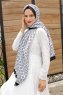 Grey Patterned Twill Hijab - Sal Evi
