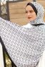 Grey Patterned Twill Hijab - Sal Evi