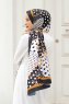 Gold Patterned Twill Hijab - Sal Evi