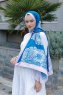 Blue Dream Patterned Twill Hijab - Sal Evi