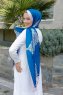 Blue Dream Patterned Twill Hijab - Sal Evi