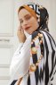 Yellow Pearl Patterned Twill Hijab - Sal Evi