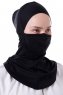 Damla - Black Ninja Hijab Mask Underscarf
