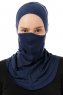 Damla - Navy Blue Ninja Hijab Mask Underscarf