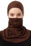 Damla - Brown Ninja Hijab Mask Underscarf