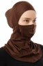 Damla - Brown Ninja Hijab Mask Underscarf