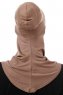 Damla - Dark Taupe Ninja Hijab Mask Underscarf