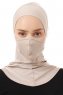 Damla - Light Taupe Ninja Hijab Mask Underscarf