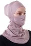 Damla - Stone Grey Ninja Hijab Mask Underscarf