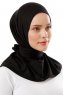 Sportif Plain - Black & Light Grey Practical Viskos Hijab