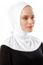 Sportif Plain - White Practical Viskos Hijab