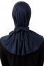 Sportif Plain - Navy Blue Practical Viskos Hijab