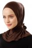 Sportif Plain - Brown Practical Viskos Hijab
