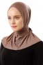 Sportif Plain - Dark Taupe Practical Viskos Hijab