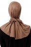 Sportif Plain - Dark Taupe Practical Viskos Hijab
