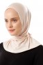 Sportif Plain - Beige Practical Viskos Hijab