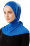 Sportif Plain - Blue Practical Viskos Hijab