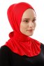 Sportif Plain - Red Practical Viskos Hijab