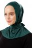 Sportif Plain - Dark Green Practical Viskos Hijab