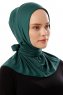 Sportif Plain - Dark Green Practical Viskos Hijab
