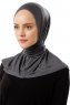 Sportif Plain - Dark Grey Practical Viskos Hijab