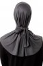 Sportif Plain - Dark Grey Practical Viskos Hijab