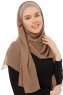 Alara Plain - Dark Taupe One Piece Chiffon Hijab