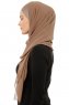 Alara Plain - Dark Taupe One Piece Chiffon Hijab