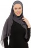 Alara Plain - Anthracite One Piece Chiffon Hijab