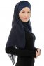 Alara Cross - Navy Blue One Piece Chiffon Hijab