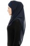 Alara Cross - Navy Blue One Piece Chiffon Hijab